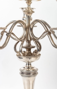 Paire de chandeliers Christofle, 5 branches, XIXème siècle