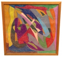 Composition cubiste 20è siècle Pastel