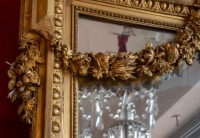 Grand miroir en bois doré, période Napoléon III Style  Louis XVI
