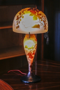 Lampe champignon, art nouveau, signé Gallé