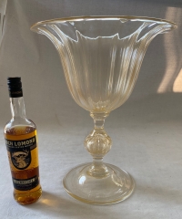 1970/80′ Vase Cristal Murano Avec Paillons D’Or Murano