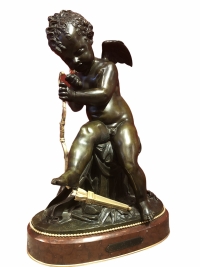 LEMIRE Charles Gabriel Sauvage Dit Bronze Debut 19ème Siècle Enfant A l&#039;Arc