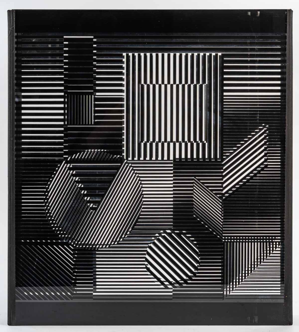 Sérigraphie Victor Vasarely, double plexiglas||||||