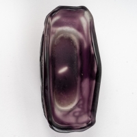 Coupe Vide-Poche &quot;Clématites&quot; verre multicouche dégagé l&#039;acide violet et blanc d&#039;Emile GALLE