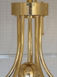 Grand lustre de 1970 en laiton doré de la Maison Roche