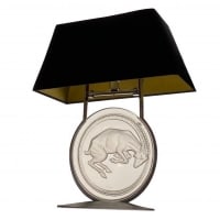 René lalique : Lampe de cheminée &quot;Bélier&quot;