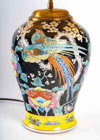 Lampe en porcelaine Art Nouveau, Début XXème siècle