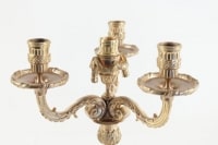 Pair of candelabra in the style of Louis XV in gold gilt bronze 19th Century period Napoleon III. The middle bobeche will accommodate a candle.