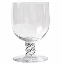 Service &quot;Beaune&quot; verre blanc émaillé noir d&#039;origine - 24 Pièces de René LALIQUE