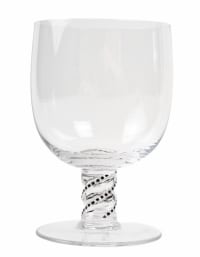Service &quot;Beaune&quot; verre blanc émaillé noir d&#039;origine - 24 Pièces de René LALIQUE