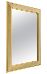 1970 Maison Roche, Miroir en laiton doré et argenté
