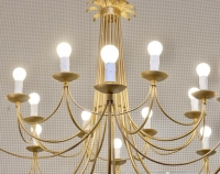 1960 Grand lustre 16 lumières par Maison Roche