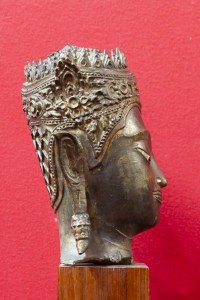 Tête de Bouddha bronze Sian Royaume d&#039;Ayuthya 18e siècle