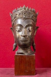 Tête de Bouddha bronze Sian Royaume d&#039;Ayuthya 18e siècle