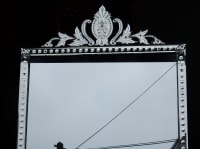 1950&#039; Miroir Venise A Bulles a Fronton 184 X 110 cm