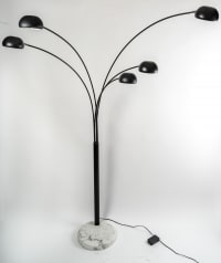 Lampe design des années 1990 en métal et socle en marbre