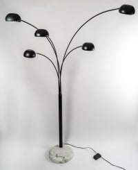 Lampe design des années 1990 en métal et socle en marbre