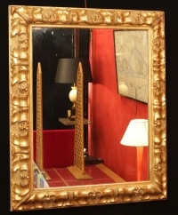 Miroir en bois et stuc doré du XIXème siècle d&#039;époque Napoléon III.
