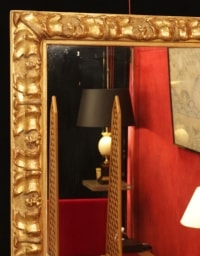 Miroir en bois et stuc doré du XIXème siècle d&#039;époque Napoléon III.