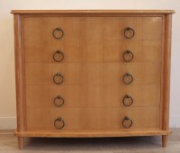 1940 Sycamore Commode with Bronze Handles Attributed to André Arbus