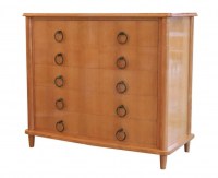 1940 Sycamore Commode with Bronze Handles Attributed to André Arbus