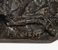Chien de chasse, Bronze signé PJ MENE, XIXème siècle