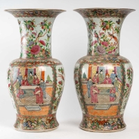 Vase canton, début XXème siècle, Famille rose