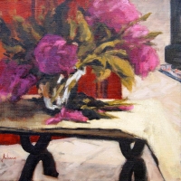 fleur sur table basse