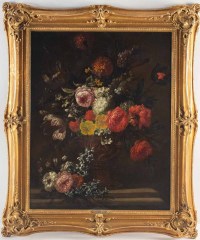 Bouquet De Fleurs Sur Un Entablement.J-B Bosschaert XVIII Siècle