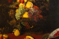 Nature morte aux cerises et melons, XVIII ème siècle. Suiveur de SNYDER
