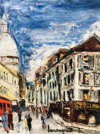GENIN Lucien Peinture 20è Paris Montmartre Rue Norvins Tableau XXème Huile Sur Toile Signée