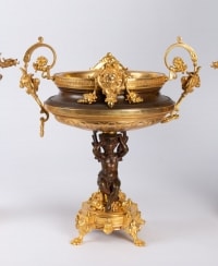 Ensemble en bronze et bronze doré Napoléon III 19e siècle
