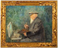 Huile sur toile, Portrait d&#039;un peintre, Louis-Rémy Sabattier