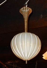1950/70′ Lustre Cristal Murano Inclusions d’Or Forme Ananas par Barovier &amp; Toso