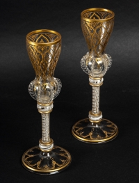 Paire de grands verres, XIXème siècle Pays Bas ou Angleterre