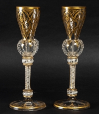 Paire de grands verres, XIXème siècle Pays Bas ou Angleterre