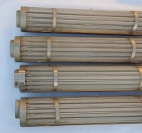 1970’Série De 4 Appliques A Tubes De Verre Style Genet Michon Ou Petitot H 73 cm