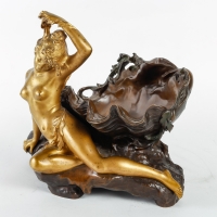 Auguste Moreau (1831-1917)  Important Vide Poche Naïade en Bronze circa 1900