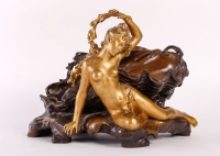 Auguste Moreau (1831-1917)  Important Vide Poche Naïade en Bronze circa 1900
