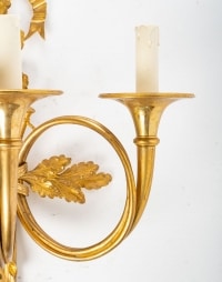 A Pair of Napoleon III (1848 - 1870) period wall lights in Louis XVI style.