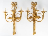 Paire d&#039;appliques de style Louis XVI d&#039;époque Napoléon III (1848 - 1870).