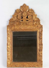 Miroir au mercure Louis XIV en bois doré 18e siècle