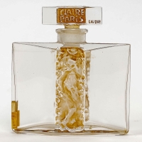 Flacon &quot;L&#039;Orée&quot; verre blanc patiné sépia de René LALIQUE pour Claire Paris