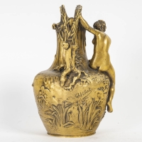 Vase, cruche, époque Art Nouveau, signé A, Vibert, circa 1900