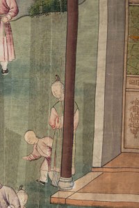 Silk, Chinese Painting, Nineteenth Century, Temple Scene, Asia