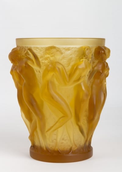 Vase « Bacchantes » verre jaune ambré de René LALIQUE|||||||||