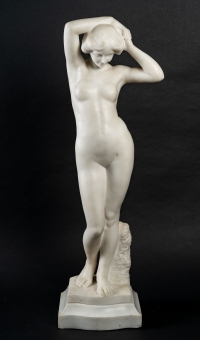 Femme nue en marbre, art nouveau, 1900