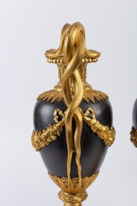 Cassolettes en bronze doré 19e Napoléon III