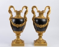 Cassolettes en bronze doré 19e Napoléon III