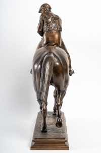 Le jockey et son cheval, bronze signé Isidore Bonheur (1827-1901)